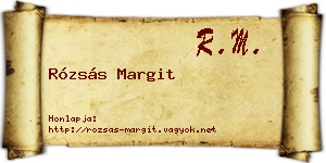 Rózsás Margit névjegykártya